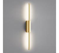 Led Linear Wall Mounted Lamp, Slender Long Tube Wall Light With Acrylic Shade, 3-Color Temperature Wall Lighting Fixtures, Modern Minimalist Brass Wall Lamp For Bedroom B-Gold-a-80cm