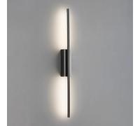 Led Linear Wall Mounted Lamp, Slender Long Tube Wall Light With Acrylic Shade, 3-Color Temperature Wall Lighting Fixtures, Modern Minimalist Brass Wall Lamp For Bedroom B-Black-a-80cm