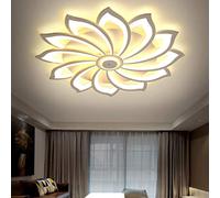 LED Living Room Ceiling Light Ceiling Lamp Creativity Petal Ceiling Lighting Remote Control Dimmable 3000K-5000K Metal Acrylic Lampshade Restaurant Kitchen Bedroom Chandelier,12 Heads