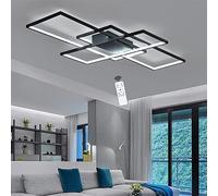 LED Living Room Decor Flush Mount Lamp Creative Square Chandelier 3 Rings, Metal, L90CM, 68W, 6200LM, dimmable 3000K-6000K Ceiling Light Fixtures