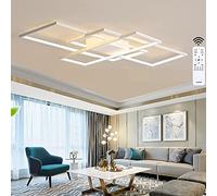 LED Living Room Decor Flush Mount Lamp Creative Square Chandelier 3 Rings, Metal, L90CM, 68W, 6200LM, dimmable 3000K-6000K Ceiling Light Fixtures