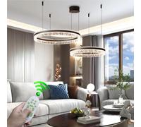 Led Living Room Pendant Light Large Circular Hanging Lamp Dining Table Ceiling Light Kitchen Dining Room Bedroom with Remote Control Creative Lighting(Size, One Color, 60cm+50cm+40cm