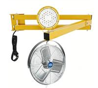 LED Loading Dock Lights with Fan, IP65 Double Swing Arm Dock Light, 360° Rotatable LED Lamp Head, 6000 Lumens Illuminance, Wide Irradiation Range, Soft Non-scattering Light, Long Lifespan