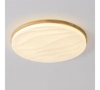Led Log Style Cream Ceiling Light, Japanese Living Room Light, Main Light, Whole House Combination Ceiling Lights,Rectangle 96Cm/Round 30Cm