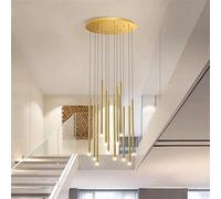 LED Long Tube Pendant Light Rotating Staircase Chandelier Lighting Adjustable Large Ceiling Hanging Lamp Nordic Indoor Deco Pendant Lighting