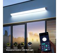 LED Long Wall Lamps Outdoor Garden Waterproof Smart APP/Remote Control LED Long Strip Wall Lights Decoration Lighting Fixtures