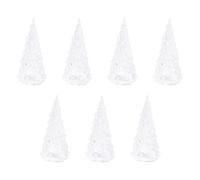LED Luminous Christmas Tree Ornament 7pcs for Season Desktop Decor | Acrylic Plastic Build, White Finish, Handmade Festive Centrepiece for Home Decor and Event Tables
