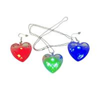 LED Luminous Jewelry Set - USB Rechargeable Seven Color Pendant Earring Punk Retro Flashing Accessory | Nightclub Party Electronic Decoration Festival Orna