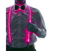 LED Luminous Suspenders+LED Bow Tie, Light Up LED Suspenders Men's Led Light Up Novelty Suspenders with LED Bow Tie LED Light Up Bow Tie