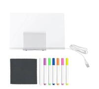 LED Luminous Whiteboard - Acrylic Writing Tablet | with Adjustable Stand and 7 Coloured Markers | Reusable Erasable Board for Drawings, Messages, Study Games, Creative Educational Gift