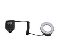 LED Macro Flash Light, LCD Display, 48 LEDs, 7 Brightness Modes, 9 Adapter Rings, Blue and Orange Flash Diffusers, for DSLR Cameras with True Color, Close Distance Shooting