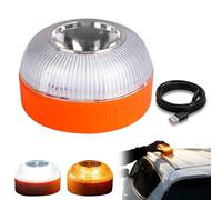 LED Magnetic Emergency Warning Light, Magnetic Wireless Beacon Light, Rechargeable LED Strobe Lights with 2 Light Modes, Portable Flashing Emergency Warning Light for Car, Truck