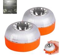 LED Magnetic Emergency Warning Light, V16 Emergency Warning Light for Car & Truck - Magnetic Base, Rechargeable Vehicle Emergency Flashing Warnings for Car Motorcycle Breakdown Camping (2pcs)