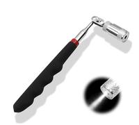LED Magnetic Telescoping Pickup Tool, Extendable to 31 inch Telescopic Magnet Stick Useful for Hard-to-Reach and Sink Drains, Retriever Stick, Metal Grabber Wand, Anti-Slip Grip. (Black)