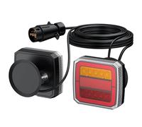 LED Magnetic Trailer Lights, 2pcs 40 LEDs Tail Light with 7 Pin Cable | Tail Brake Indicator Lights,E-mark E9 E57,Waterproof IP65,Rear Lights for 12V 24V Truck Tractor Trailer RV Lorry