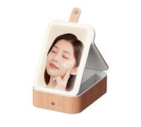 LED Makeup Bag with Mirror,Makeup Bag with Lighted Mirror,Compact Makeup Box | Large Size with Lightweight Cosmetic Box Crocodile Skin Portable Texture, orange1, Se référer au descriptif, Refer to