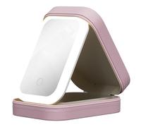 LED Makeup Case - Makeup Bag with Lighted Mirror, Portable Cosmetic Organizer | Dustproof Storage Box with Handle, Makeup Cosmetic Storage Case Light for Going Out Travel Tour Travel, Sakura powder,