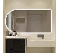 LED Makeup Mirror with 3 Light Colors, Arch Wall-Mounted Decorative Mirror with Touch Switch, Large Frameless Bathroom Mirror (24x40 inch)