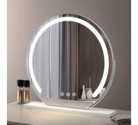 LED Makeup Mirror with 3 Modes 360° Adjustable Touch Control HD Lighted Vanity Mirror 42x38cm 52x48cm 62x58cmElegant Design for Home & Professional Use (White)