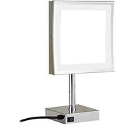 LED Makeup Mirror with Lights, 8 Inch Brass 3X Magnification Countertop Vanity Mirrors Illuminated Cosmetic Mirror with Switch and Plug