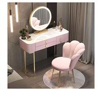 LED Makeup Vanity Set with 3-D Mirror Stylish 80cm Dressing Table for Girls Includes Padded Stool - Perfect for Kids' Bedrooms and Beauty Routines