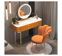 LED Makeup Vanity Set with Mirror & Padded Stool - 3 Drawer Dressing Table for Girls' Bedroom Elegant Color 100cm - Perfect for Beauty & Style