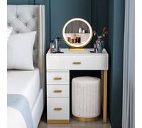 LED Makeup Vanity Table with Mirror & 3 Lighting Modes Modern 4-Drawer Dressing Table Perfect Bedroom Furniture for Women Daughters & Wives
