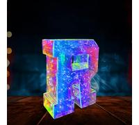 LED Marquee Letter Lights, 20cm x 5cm x 25cm Light Up Letters Glitter, Letter Ambient Lights, for Home, Party, Christmas and Wedding Decor, Creating a Romantic Atmosphere for Lovers' Dates (R)