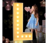 LED Marquee Letter Lights 3ft/4ft Large Marquee Light up Letters Pre-Cut Thick Foam Board Mosaic Numbers Kit with Light Bulbs for Wedding Party Home Bar Decor ( Color : Letter L , Size : 120cm/4FT )