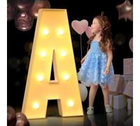 LED Marquee Letter Lights 3ft/4ft Large Marquee Light up Letters Pre-Cut Thick Foam Board Mosaic Numbers Kit with Light Bulbs for Wedding Party Home Bar Decor ( Color : Letter A , Size : 70cm/2.3FT )