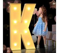 LED Marquee Letter Lights 3ft/4ft Large Marquee Light up Letters Pre-Cut Thick Foam Board Mosaic Numbers Kit with Light Bulbs for Wedding Party Home Bar Decor ( Color : Letter K , Size : 120cm/4FT )