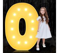 LED Marquee Letter Lights 3ft/4ft Large Marquee Light up Letters Pre-Cut Thick Foam Board Mosaic Numbers Kit with Light Bulbs for Wedding Party Home Bar Decor ( Color : Letter O , Size : 120cm/4FT )