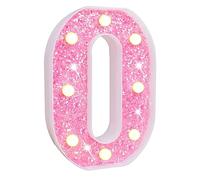 LED Marquee Letter Lights Sign, Light Up Pink Glitter Alphabet Sign, Battery Powered Night Light, Birthday Party, Wedding, Girls Gifts, Home Bar, Christmas Decoration, Pink Letter O
