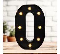 Led Marquee Letters, 8.58 Inch Black Light Up Letters, Small Led Letter Lights, Battery Powered Lighted Letterfor Table, Party, Birthday, Christmas Decor (Black, Letter O)