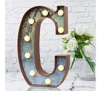 LED Marquee Light Up Letters Industrial Vintage Style Lighted Letters Rust Metal Effect Marquee Letter with Lights Illumination Letter Signs for Christmas Wedding Birthday Party Home Cafe Bar Decor-C