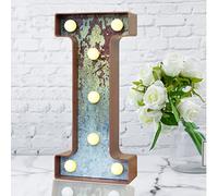 LED Marquee Light Up Letters Industrial Vintage Style Lighted Letters Rust Metal Effect Marquee Letter with Lights Illumination Letter Signs for Christmas Wedding Birthday Party Home Cafe Bar Decor-I