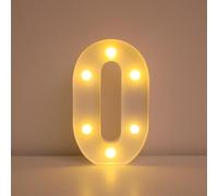 LED Marquee Light Up Number Night Lights 0-9 Warm White Number Sign for Birthday Christmas Anniversary Celebration Proposal Party Wedding Home Bar Imdoor Decor (0)
