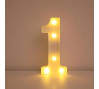 LED Marquee Light Up Number Night Lights 0-9 Warm White Number Sign for Birthday Christmas Anniversary Celebration Proposal Party Wedding Home Bar Imdoor Décor(1)