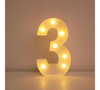 LED Marquee Light Up Number Night Lights 0-9 Warm White Number Sign for Birthday Christmas Anniversary Celebration Proposal Party Wedding Home Bar Imdoor Décor(3)