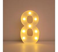 LED Marquee Light Up Number Night Lights 0-9 Warm White Number Sign for Birthday Christmas Anniversary Celebration Proposal Party Wedding Home Bar Imdoor Décor(8)