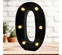 LED Marquee Numbers, 8.58 Inch Led Light Up Numbers for Party, Small Light Up Letters, Battery Powered Lighted Number for Table, Birthday, Night Light, Christmas or Home Decor (Black, Number 0)