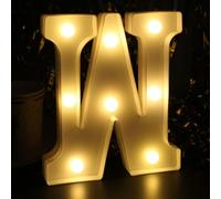 LED Marquee Sign Light Up Letters, Alphabet Light Up Letters Sign, Battery Powered LED Letter Lights for Night Light, Wedding, Birthday, Party, Christmas or Home Decor (Letter W)