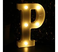 LED Marquee Sign Light Up Letters, Alphabet Light Up Letters Sign, Battery Powered LED Letter Lights for Night Light, Wedding, Birthday, Party, Christmas or Home Decor (Letter P)