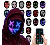 Led Mask with Gesture Sensing, 115 Images and 12H Battery LED Mask with App | 2074 High-Density Pixels, Soft Silicone Comfort, Ultimate Glow-In-The-Dark Toy Gift for Carnival & Cosplay Parties