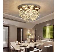 Led Master Bedroom Crystal Ceiling Lamp Round Living Room Atmosphere Romantic Wedding Lighting Chandelier (Color Warm White, Size : 100cm)