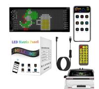 LED Matrx Panel - Rear Window Sign, Scrolling LED Screen, Flexible App-Controlled Display Board for Car Communication, Pixel Signs for Festivals, Ridesharing, Parties and Advertising