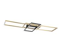 LED Matt Gold Modern Geometric Square Frame Flush Ceiling Light CCT 105cm