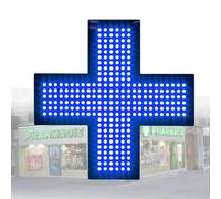 LED Medical Cross Sign - Acrylic Indoor Pharmacy Light with Pull Switch, 3 Modes: Always On, Flashing, Overall Flashing, Green,