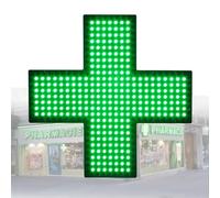 LED Medical Cross Sign - Acrylic Indoor Pharmacy Light with Pull Switch, 3 Modes: Always On, Flashing, Overall Flashing, Green,