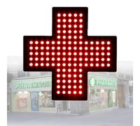 LED Medical Cross Sign - Acrylic Indoor Pharmacy Light with Pull Switch, 3 Modes: Always On, Flashing, Overall Flashing, Green,
